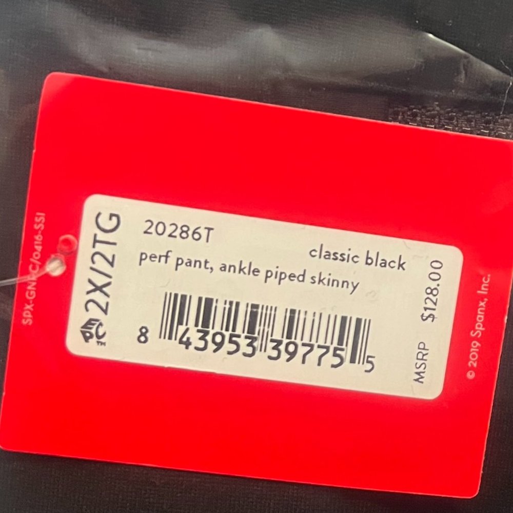 NWT! Spanx The Perfect Pant, Ankle Piped Skinny Classic Black 2X/2TG - Picture 8 of 8